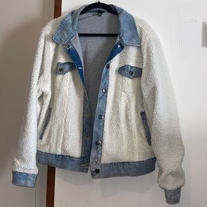 Sherpa jean jacket with polyester inside